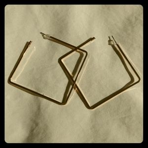 Gold Tone diamond shaped earrings